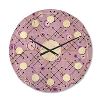 Designart '1950 Retro Pattern Shapes III' Mid-Century Modern Wood Wall Clock