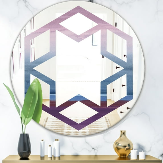 Designart 24" x 24" Purple Modern Wall Mirror