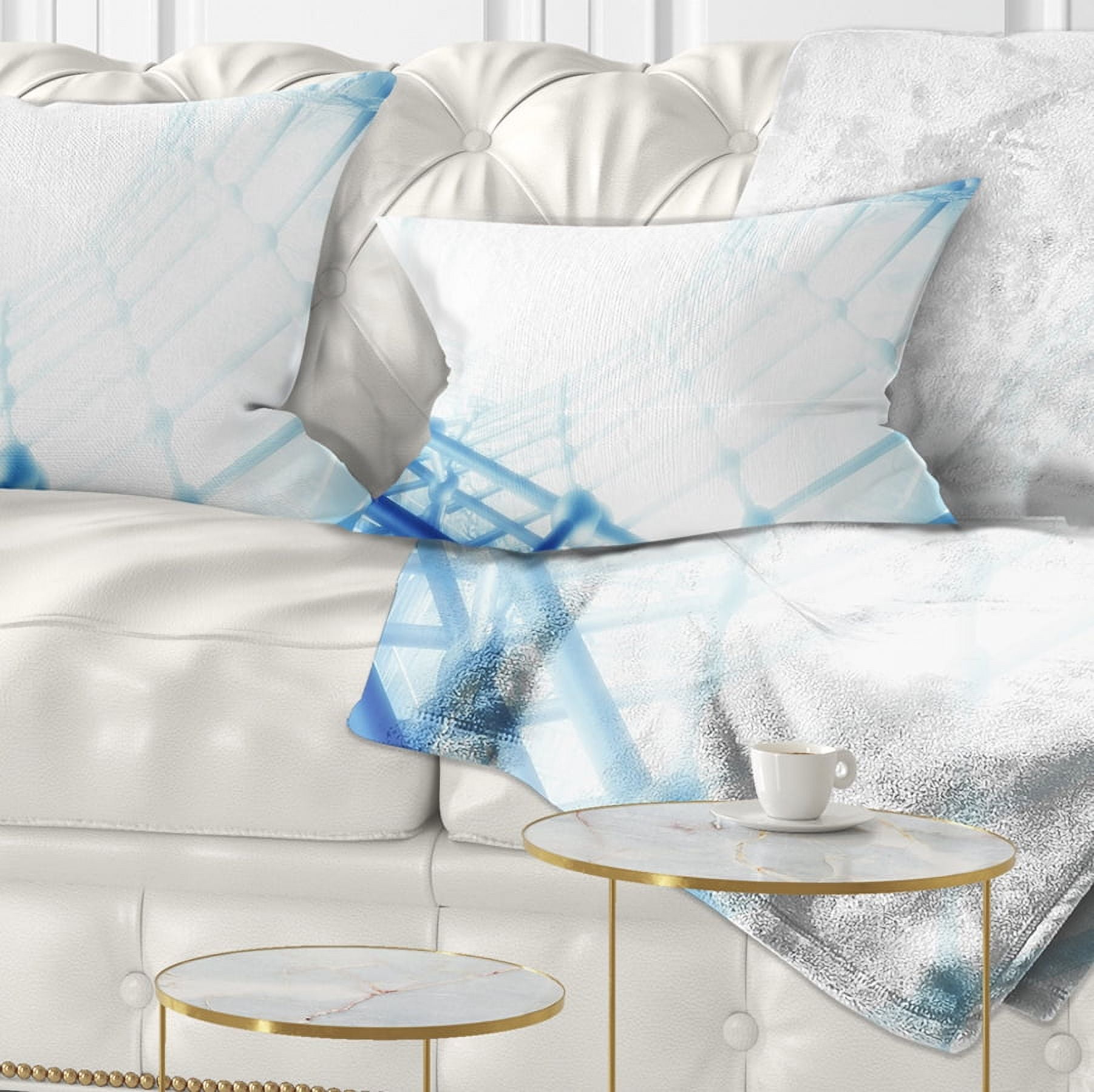 Designart 3D Abstract Art Blue Pattern - Abstract Throw Pillow - 12x20