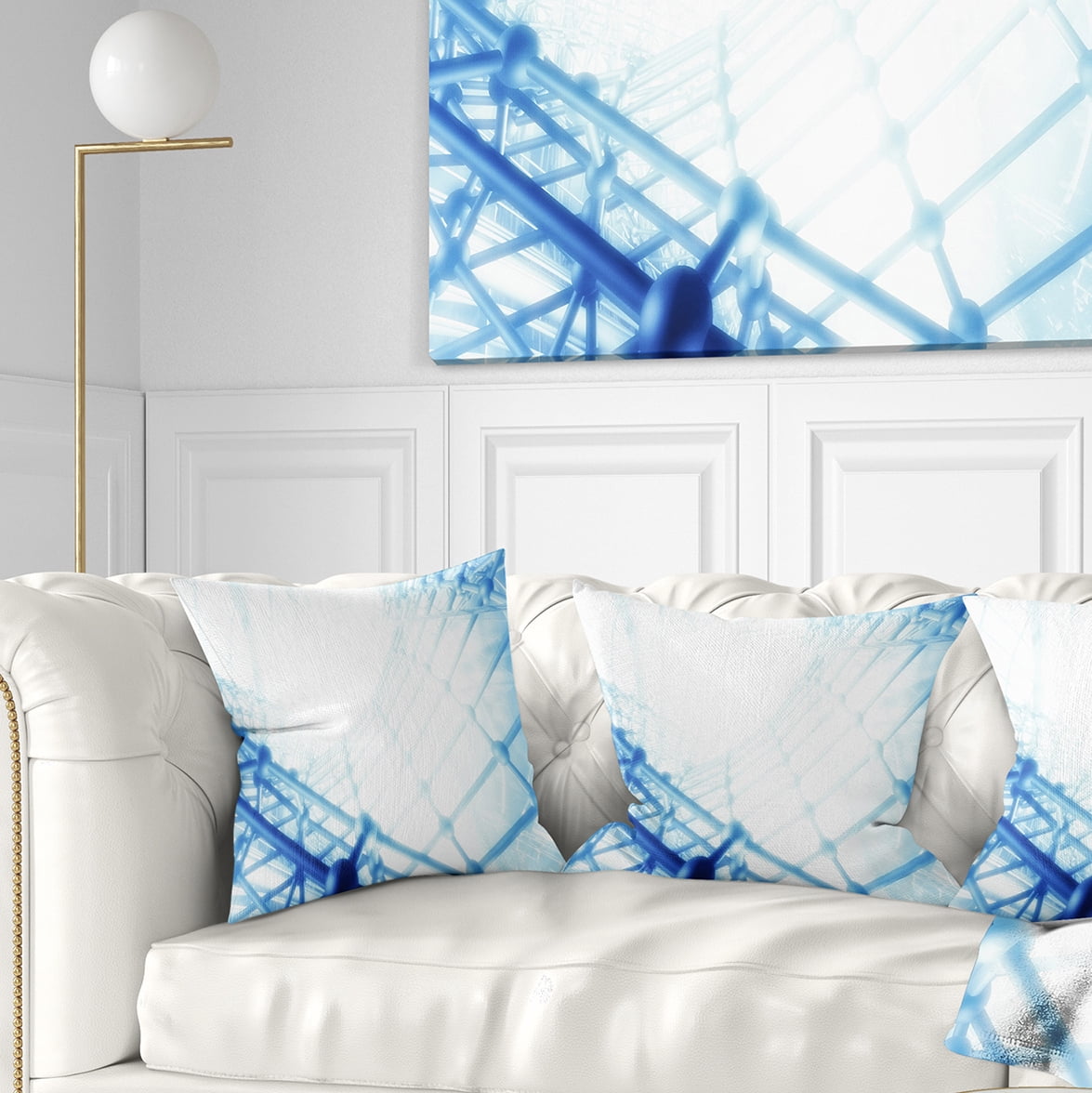 Designart 3D Abstract Art Blue Pattern - Abstract Throw Pillow - 16x16