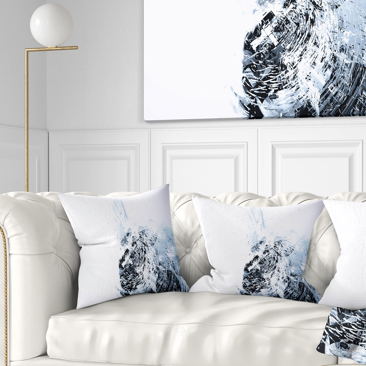 Designart 3D Abstract Art White Crystal - Abstract Throw Pillow - 18x18