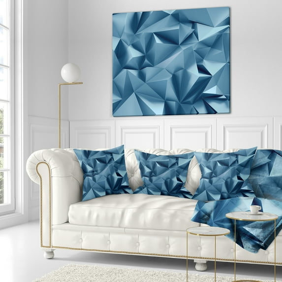 Designart 3D Abstract Geometric Background - Abstract Throw Pillow - 16x16