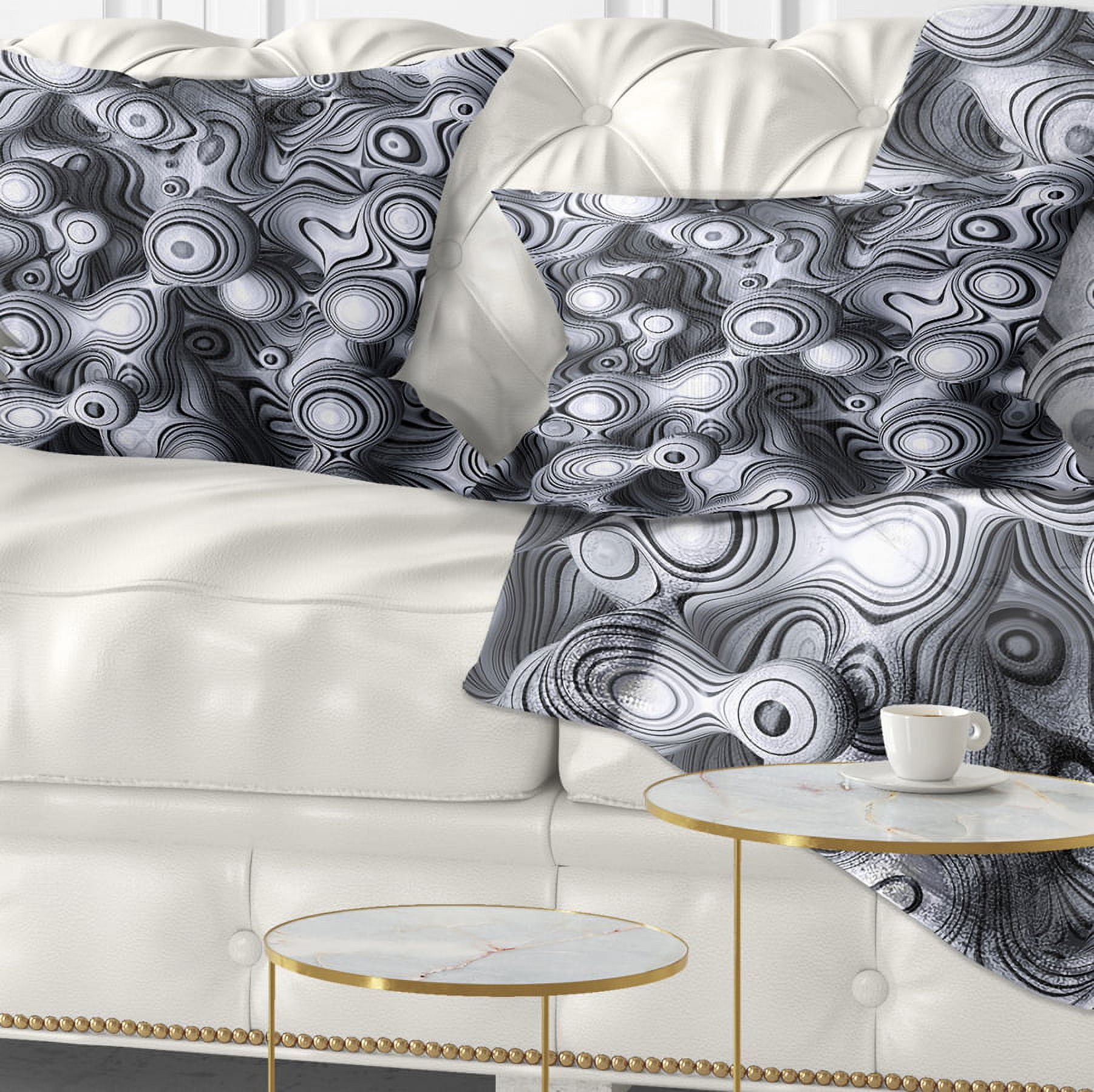 Designart 3D Abstract Wavy Bubbles - Abstract Throw Pillow - 12x20