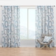 thumbnail image 1 of Designart '3D Blue And White Pattern V' Mid-Century Modern Curtain Panel, 1 of 4