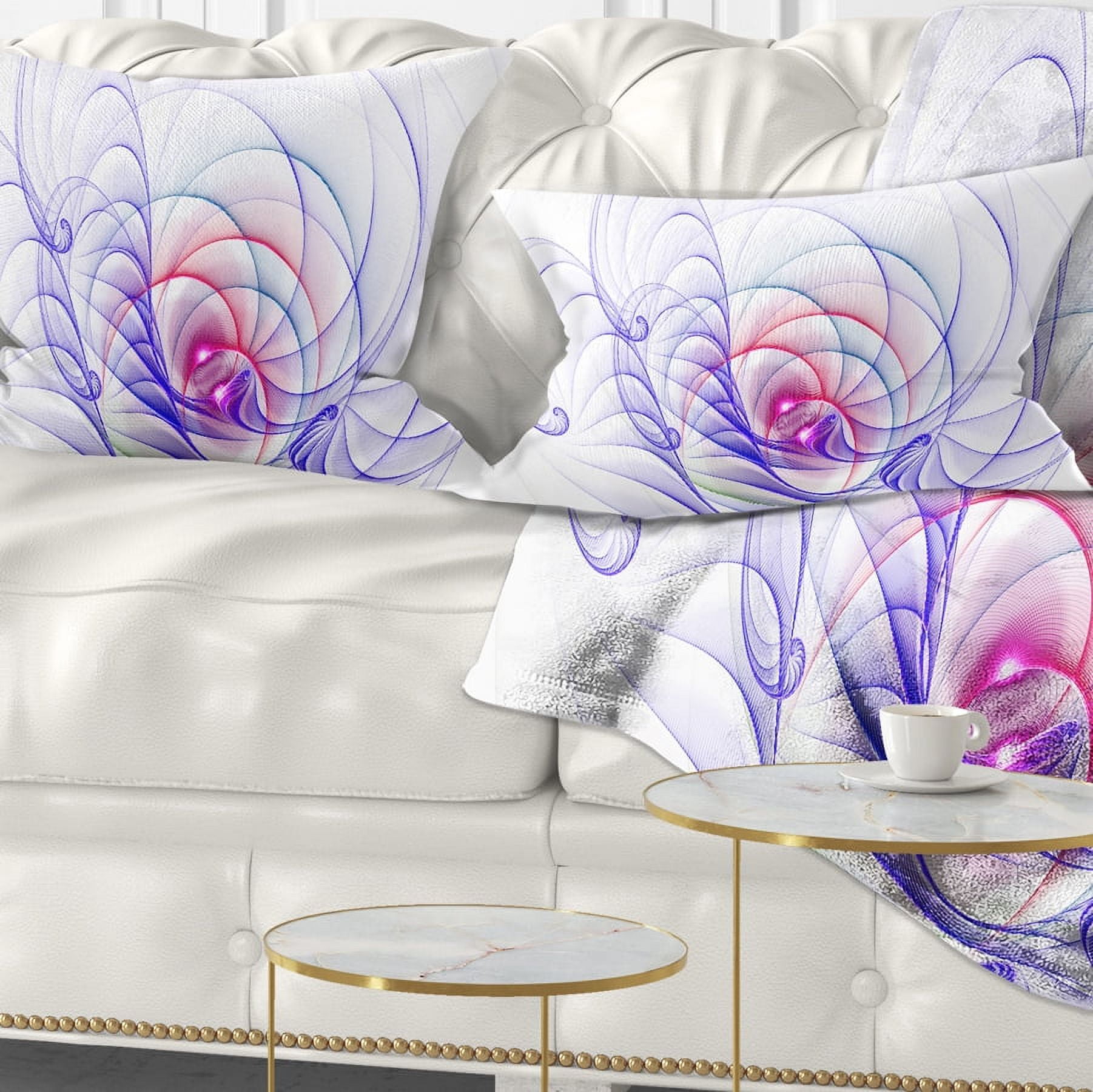Designart 3D Blue Surreal Illustration - Abstract Throw Pillow - 12x20