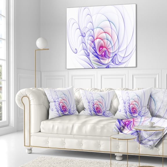 Designart 3D Blue Surreal Illustration - Abstract Throw Pillow - 18x18