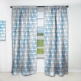 thumbnail image 1 of Designart '3D Blue and White Pattern II' Mid-Century Modern Curtain Panel, 1 of 5