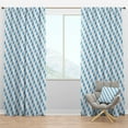 thumbnail image 1 of Designart '3D Blue and White Pattern IV' Mid-Century Modern Blackout Curtain Panel, 1 of 4