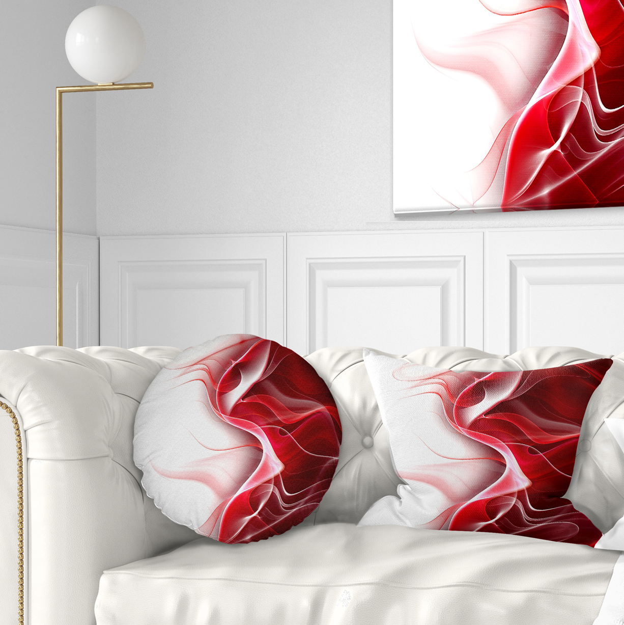 Designart 3D Fractal Abstract Design - Abstract Throw Pillow - 12x20