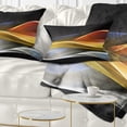 thumbnail image 1 of Designart 3D Gold Silver Wave Design - Abstract Throw Pillow - 12x20, 1 of 5