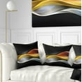 thumbnail image 1 of Designart 3D Gold Silver Wave Design - Abstract Throw Pillow - 18x18, 1 of 5