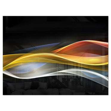 Designart '3D Gold Silver Wave Design' Metal Wall Art