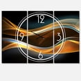 thumbnail image 1 of Designart '3D Gold Waves in Black' Modern Wall Clock, 1 of 3