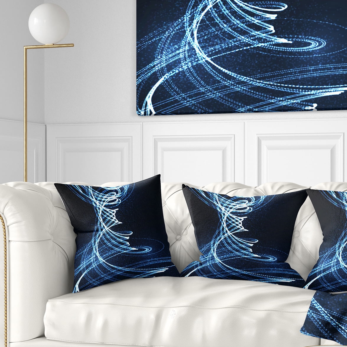 Designart 3D Illuminated Helix Shapes - Abstract Throw Pillow - 18x18