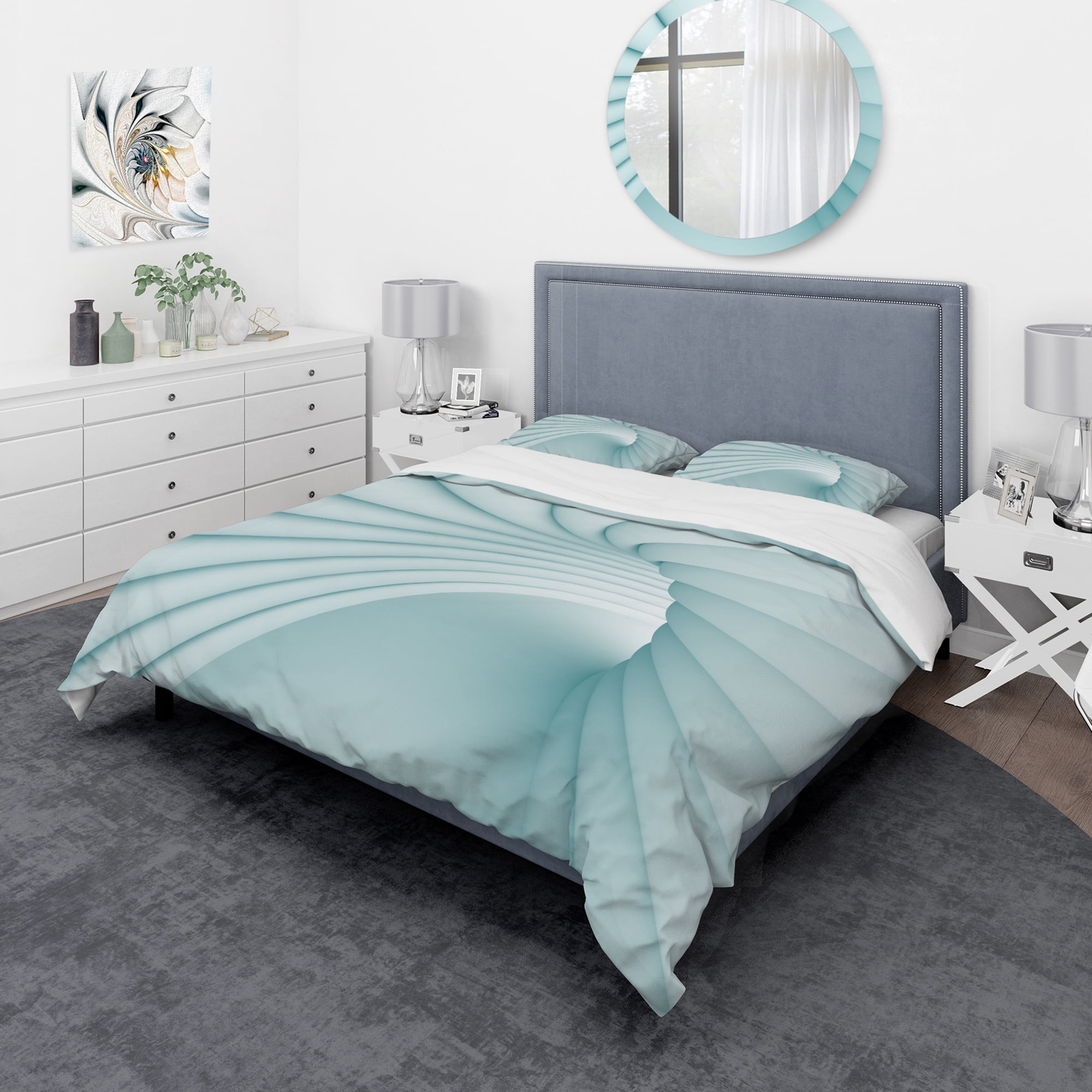 Designart '3D Illustration of Blue Tunnel' Modern & Contemporary Duvet Cover Set