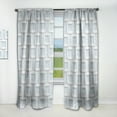 thumbnail image 1 of Designart '3D Light Blue and White Pattern I' Mid-Century Modern Curtain Panel, 1 of 5