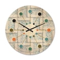 thumbnail image 1 of Designart '3D Light Blue and White Pattern I' Mid-Century Modern Wood Wall Clock, 1 of 5