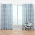 thumbnail image 1 of Designart '3D Light Blue and White Pattern II' Mid-Century Modern Curtain Panel, 1 of 4
