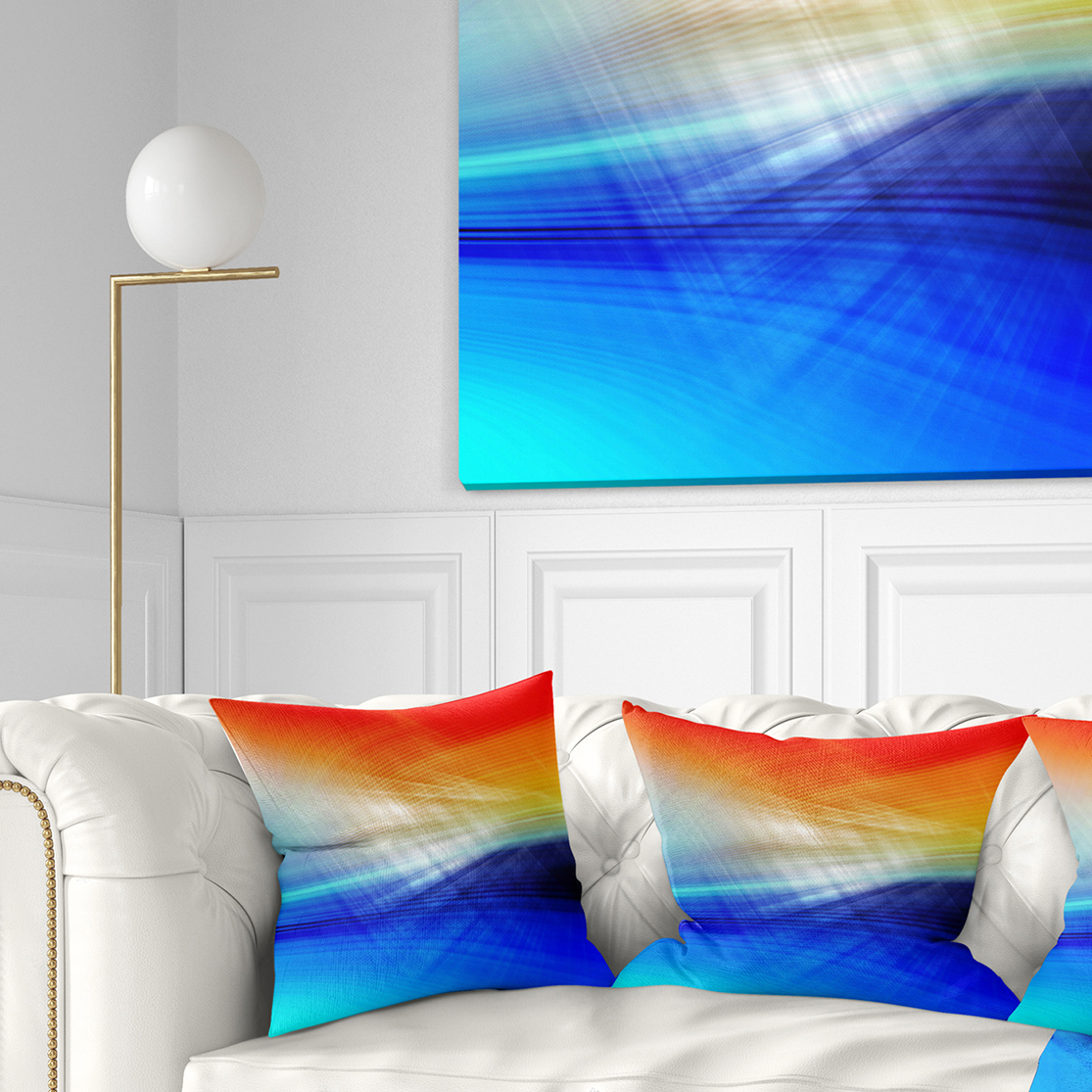 Designart 3D Mix of Red Blue Yellow - Abstract Throw Pillow - 18x18