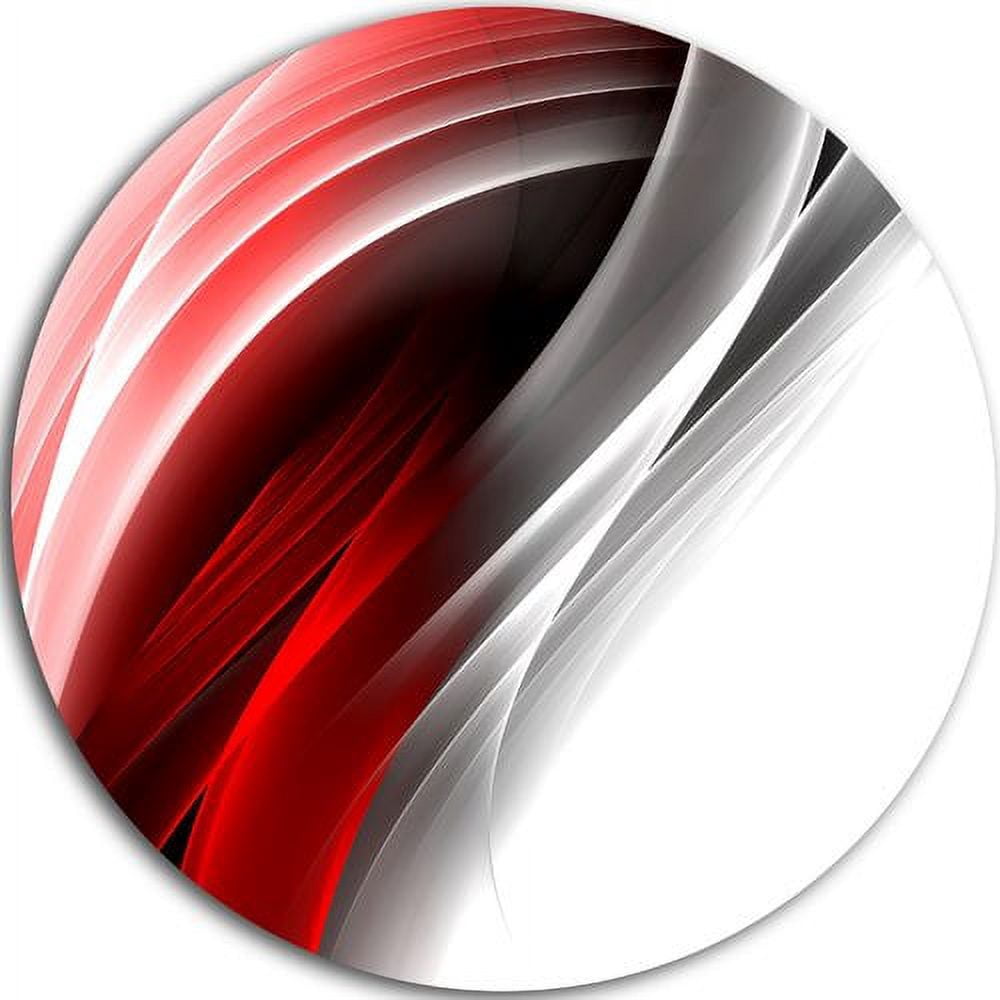 Designart '3D Pink Silver Vertical Lines' Abstract Circle Metal Wall Art