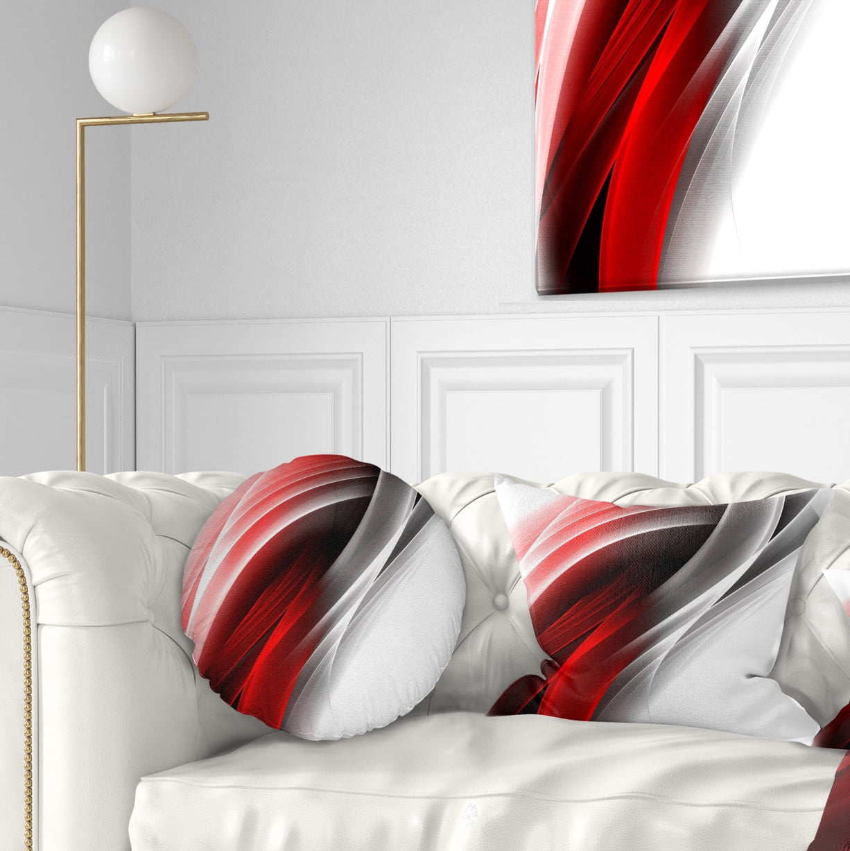 Designart 3D Pink Silver Vertical Lines Abstract Throw Pillow