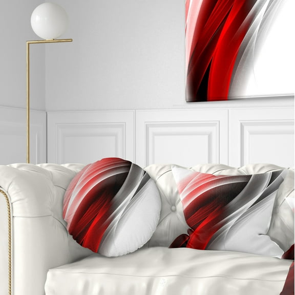 Designart 3D Pink Silver Vertical Lines - Abstract Throw Pillow - 12x20