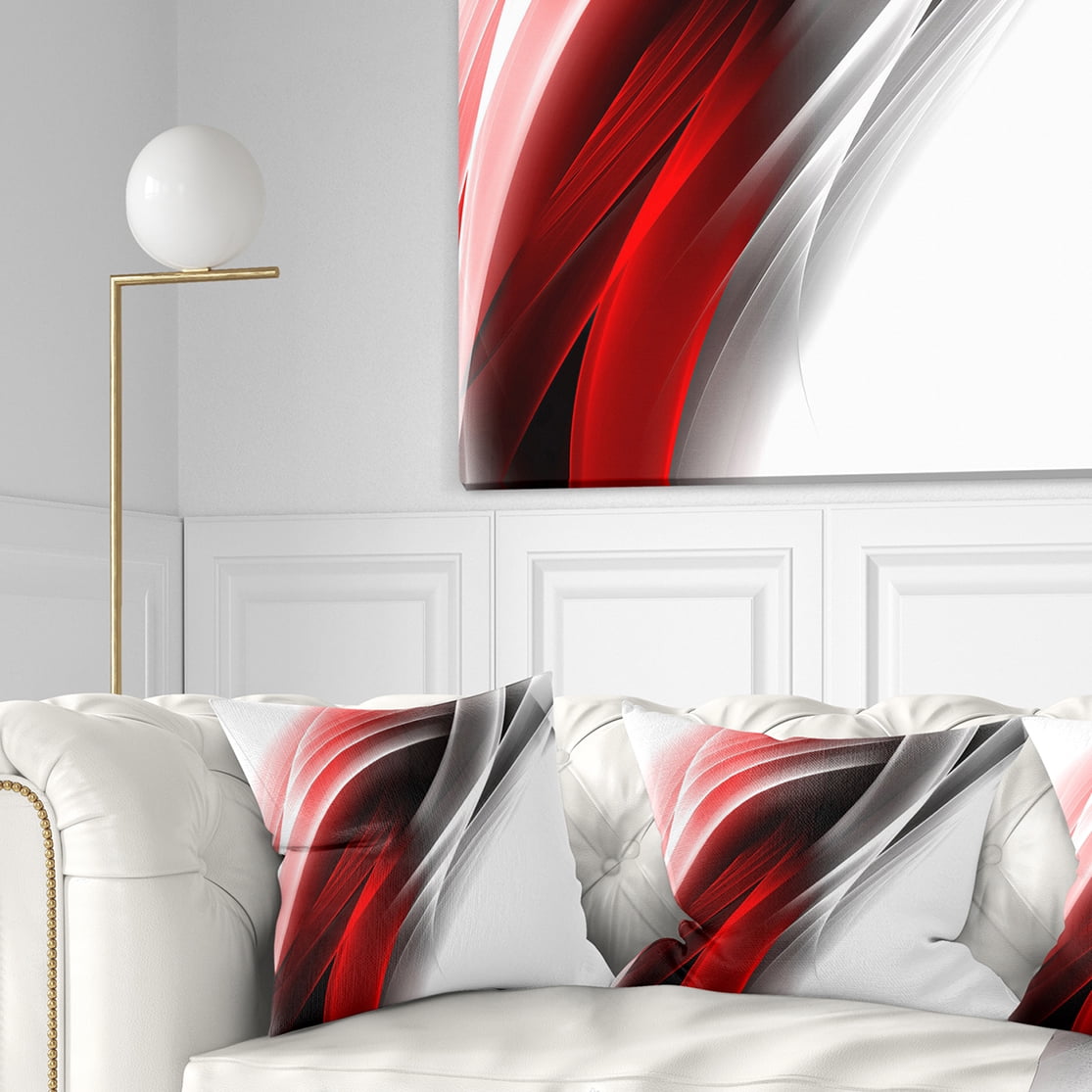 Designart 3D Pink Silver Vertical Lines - Abstract Throw Pillow - 18x18