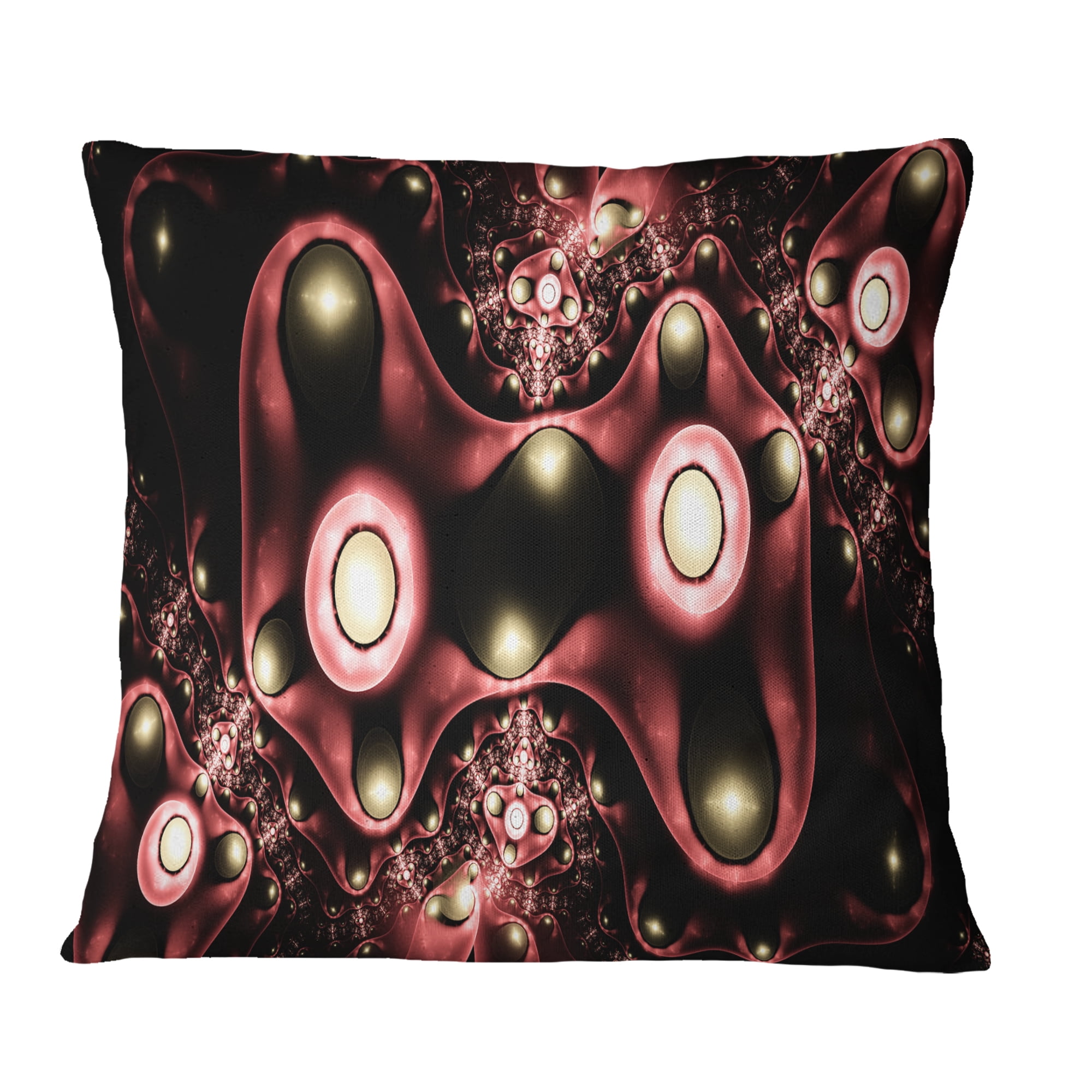 Designart 3D Surreal Brown Illustration - Floral Throw Pillow - 16x16