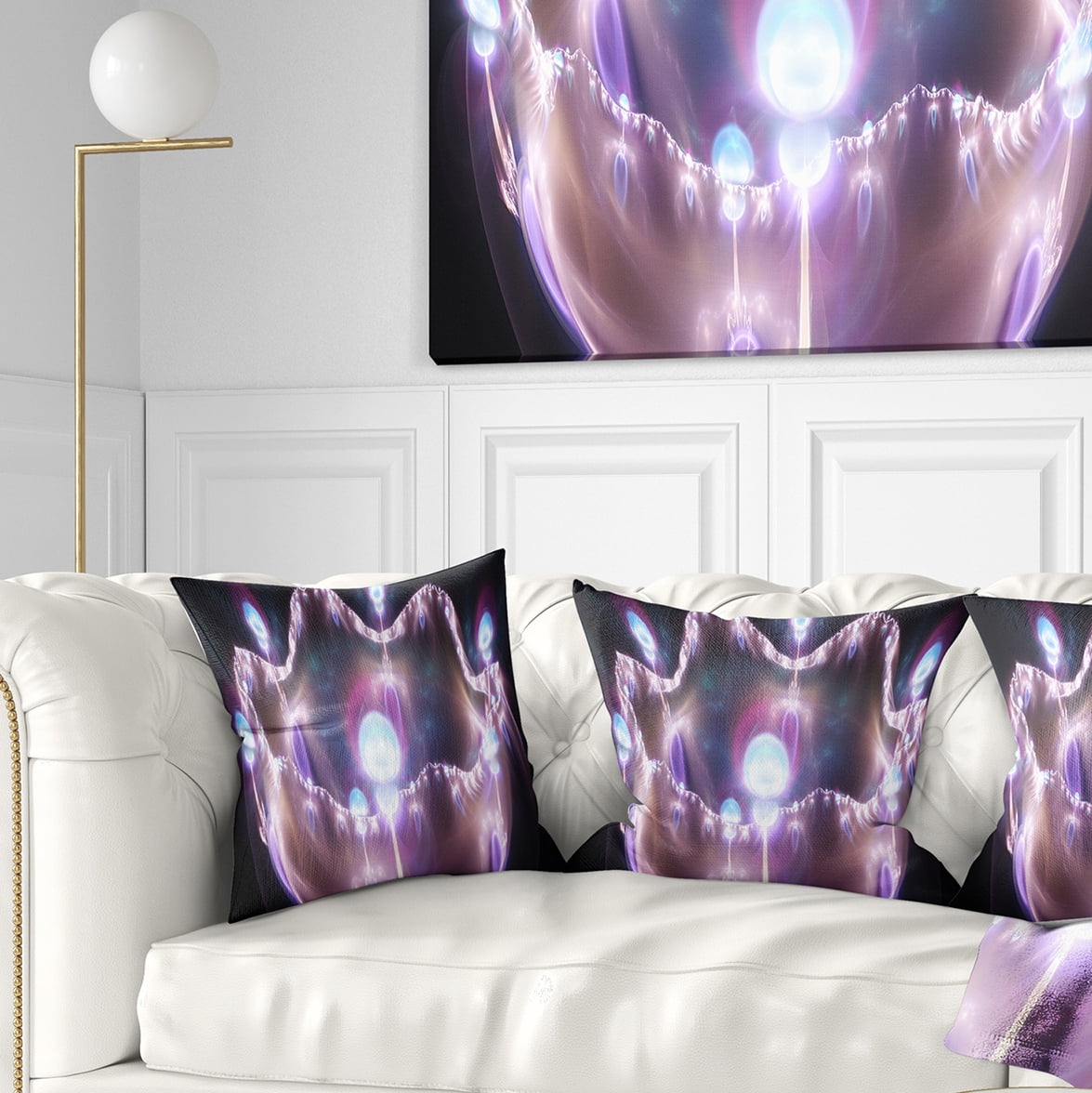 Designart 3D Surreal Purple Illustration - Abstract Throw Pillow - 18x18