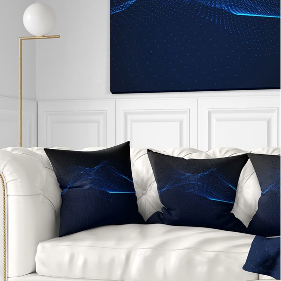 Designart 3D Wave Glowing Particles - Spacescape Throw Pillow - 16x16