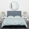 thumbnail image 1 of Designart '3D White And Blue Pattern I' Mid-Century Modern Duvet Cover Set, 1 of 4