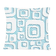 Designart 3D White And Blue Pattern I Mid-Century Modern Throw Pillow - 12x20