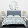 thumbnail image 1 of Designart '3D White And Blue Pattern III' Mid-Century Modern Duvet Cover Set, 1 of 4