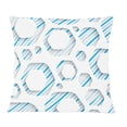 thumbnail image 1 of Designart 3D White And Blue Pattern IV' Mid-Century Modern Throw Pillow - 12x20, 1 of 2