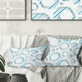 thumbnail image 1 of Designart 3D White And Blue Pattern IV' Mid-Century Modern Throw Pillow - 16x16, 1 of 2