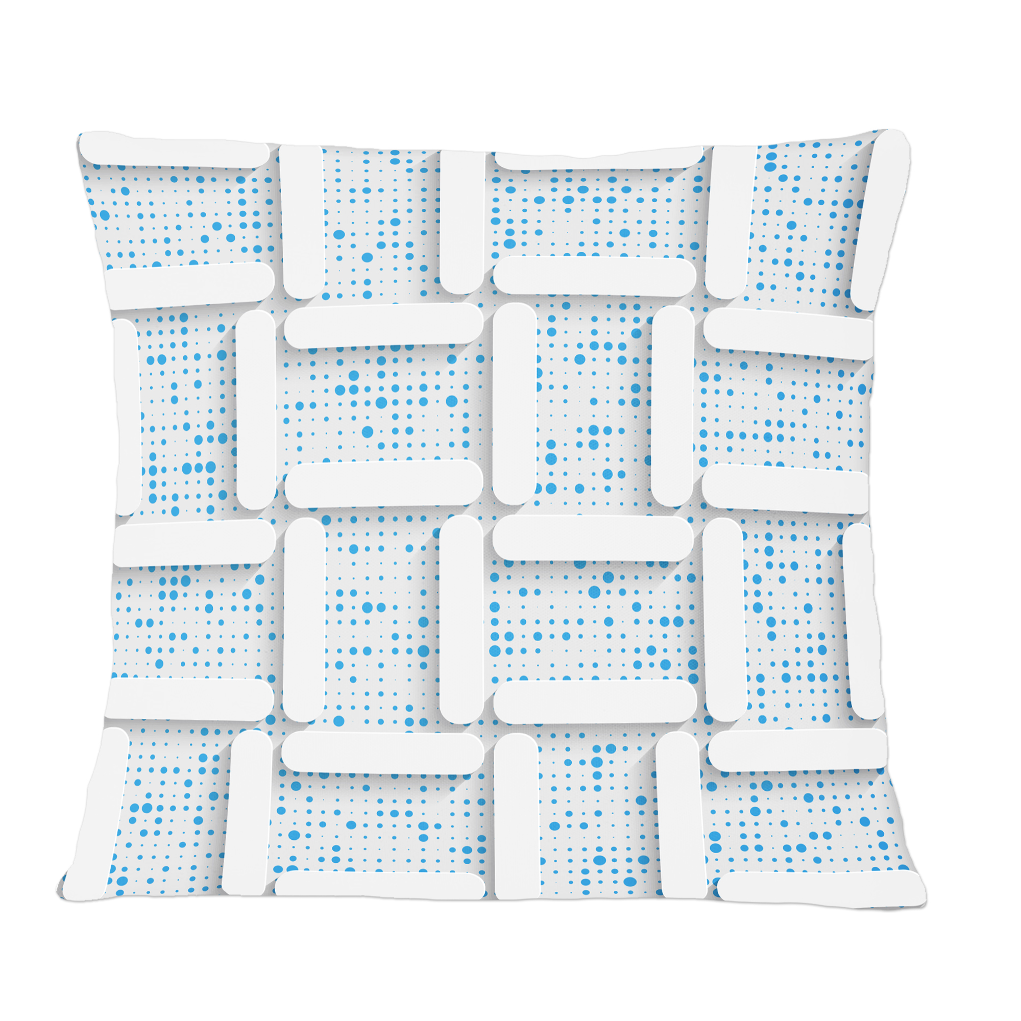 Designart 3D White And Light Blue Pattern I' Mid-Century Modern Throw Pillow - 12x20