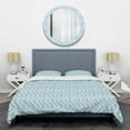 thumbnail image 1 of Designart '3D White And Light Blue Pattern II' Mid-Century Modern Duvet Cover Set, 1 of 4