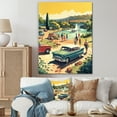 thumbnail image 1 of Designart "50'S Vintage Cars By The Beach I" Retro Car Wall Decor, 1 of 5