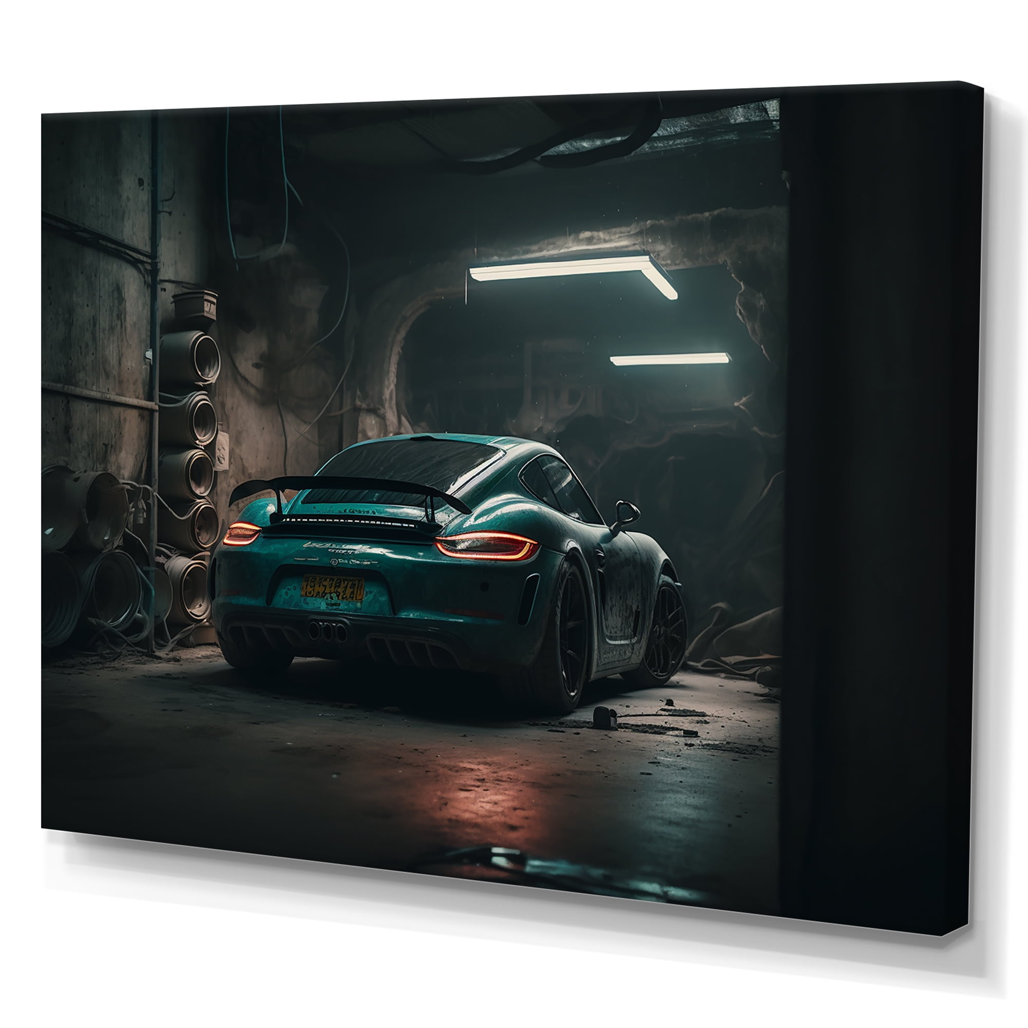 Designart 718 In Undergroung Garage Canvas Wall Art