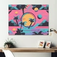 thumbnail image 1 of Designart "80"S Palm Tree Pop Art" Modern Landscape Beach Wall Art Print, 1 of 5