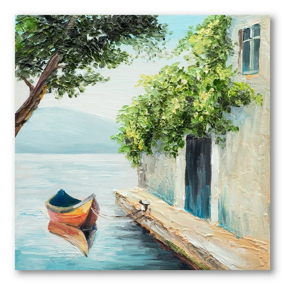 Designart ' A Beautiful Summer Day With Gondola In Venice ' Nautical & Coastal Canvas Wall Art Print