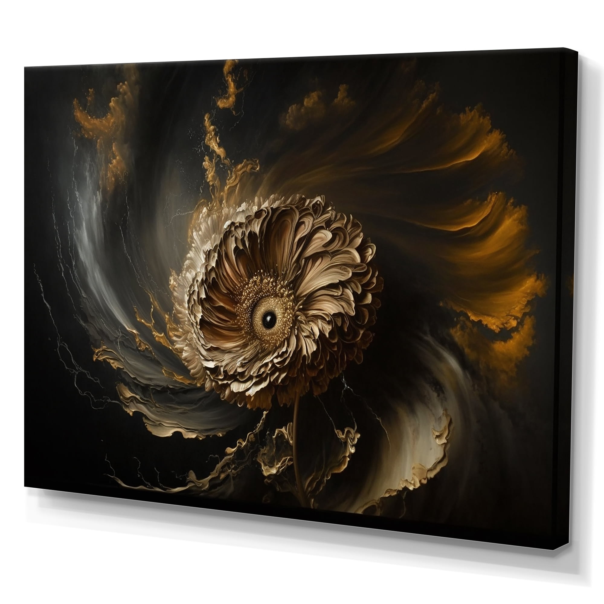 Designart A Black And Gold Expression I Canvas Wall Art