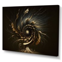 Designart A Black And Gold Expression II Canvas Wall Art