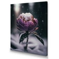 thumbnail image 1 of Designart A Blooming Puple Peony Flower In Winter I Canvas Wall Art, 1 of 5