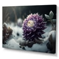 thumbnail image 1 of Designart A Blooming Purple Dahlia Flower In Winter I Canvas Wall Art, 1 of 5