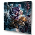 thumbnail image 1 of Designart A Blooming Purple Roses Flower In Winter Canvas Wall Art, 1 of 5