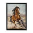 thumbnail image 1 of Designart 'A Brown Horse In The Race' Farmhouse Framed Art Print, 1 of 4