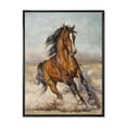 thumbnail image 1 of Designart 'A Brown Horse In The Race' Farmhouse Framed Canvas Wall Art Print, 1 of 5