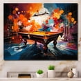 thumbnail image 1 of Designart "A Burst of Vibrance in Billiards I" Sports Canvas Wall Art, 1 of 5