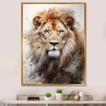 thumbnail image 1 of Designart "A Captivating Lion Portrait in Photography" Animals Floater Framed Wall Art Living Room, 1 of 7